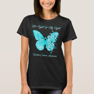 T-shirt Papillon Son combat est mon combat contre le cance