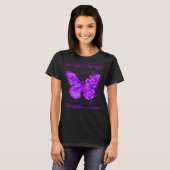 T-shirt Papillon Son combat est mon combat Fibromyalgie (Devant entier)