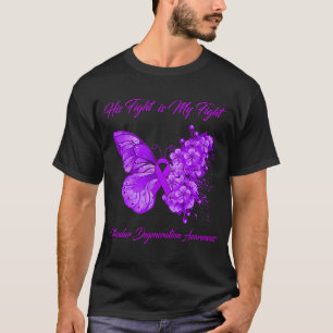 T-shirt Papillon Son combat est Mon combat Macular Degener