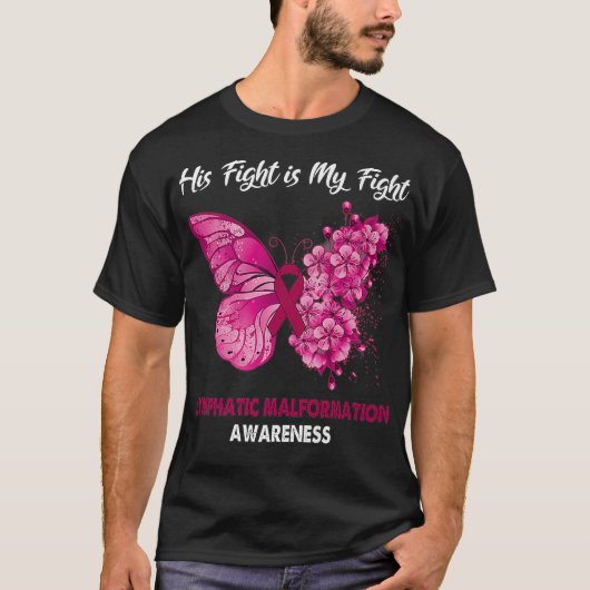 T-shirt Papillon Son combat est Mon combat Malforma lympha (Devant)