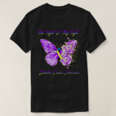 T-shirt Papillon Son combat est mon combat vessie cancer A (Design devant)