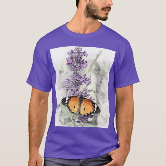 T-shirt Papillon sur fleur 1 (Devant)