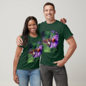 T-shirt Papillon Sur Fleur Aster Violet (Unisexe)