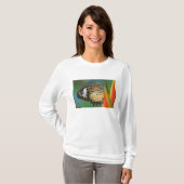 T-shirt Papillon sur fleur tropicale (Devant entier)