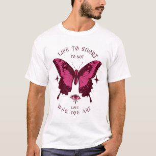 T-shirt Papillon SVG Citation La Vie Est Trop Courte
