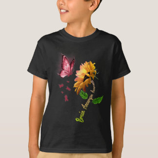 T-shirt Papillon Tournesol Cerveau Aneurie Sensibilisation