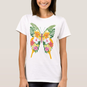 T-shirt Papillon tropical avec Vibes de l'île aux ailes fl