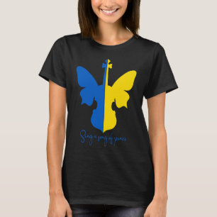 T-shirt Papillon Ukrainien Violon Paix En Ukraine Musique