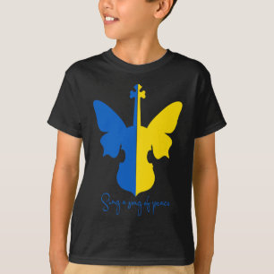 T-shirt Papillon Ukrainien Violon Paix En Ukraine Musique