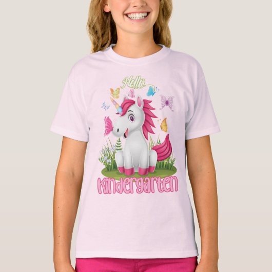 T-shirt Papillon Unicorn jardin d'enfants Retour à l'école (Devant)