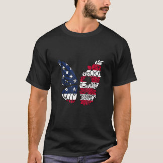 T-shirt Papillon Usa Drapeau 4 juillet Patriotique Fille W