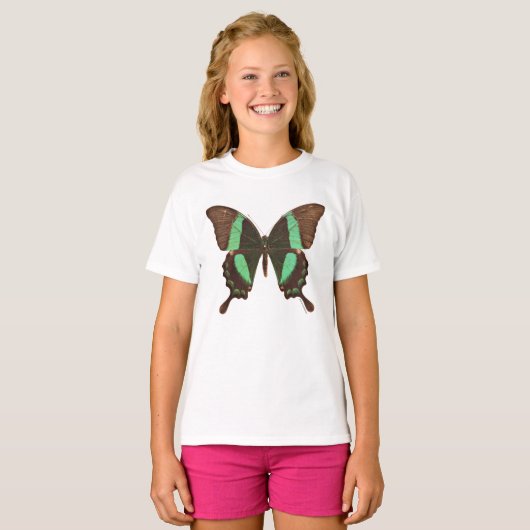 T-shirt Papillon vert de machaon (Devant entier)