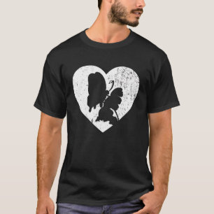 T-shirt Papillon Vintage Coeur Blanc Valentines animal