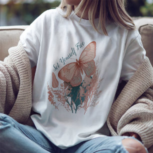 T-shirt Papillon vintage sur Flower