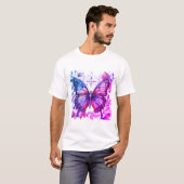 T-shirt Papillon violet bleu rose Saint-Croix (Devant entier)