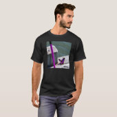 T-shirt Papillon Violet sur une Jetée de Pêche (Devant entier)
