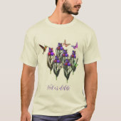 T-shirt Papillons à colibris Iris Fleurs Personnalisées (Devant)