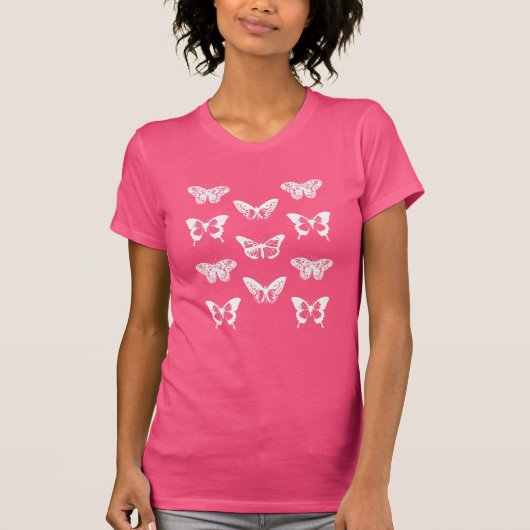 T-shirt Papillons assortis en blanc (Devant)
