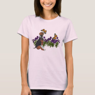 T-shirt Papillons beagles Fleurs mignonnes Chien