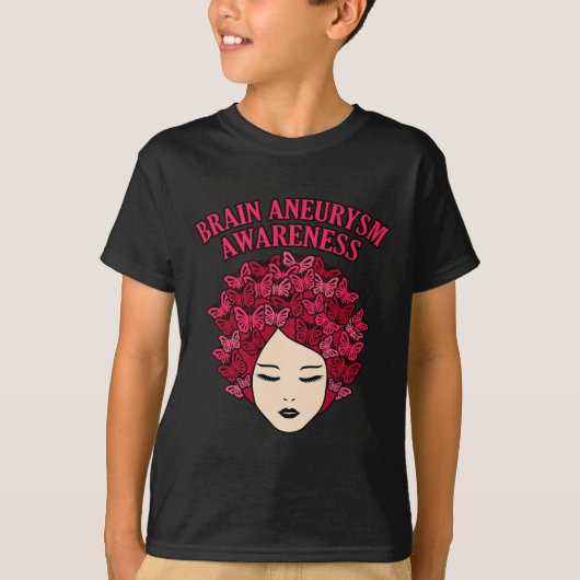 T-shirt Papillons Cerveau Aneurie Sensibilisation Mois Sou (Devant)