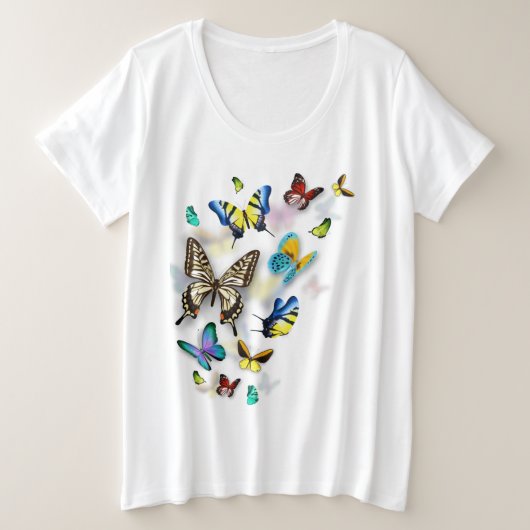 T-shirt papillons colorés (Design devant)