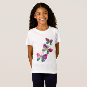 T-Shirt Papillons Colorés Volants (Devant entier)