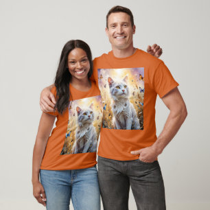 T-shirt Papillons de chat blanc mignon Imaginaire