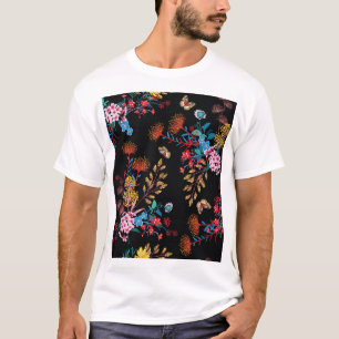 T-shirt Papillons de jardin fleuris Style Liberty