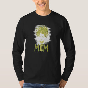 T-shirt Papillons de tournesol Afro Messy Bun Maman Mother