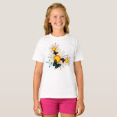 T-shirt Papillons et fleurs (Devant entier)