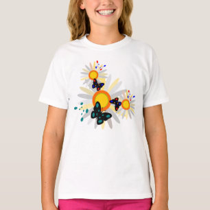 T-shirt Papillons et fleurs