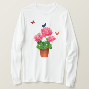 T-shirt papillons et fleurs
