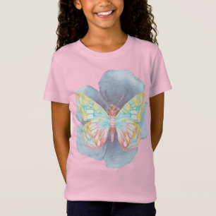 T-Shirt Papillons et fleurs aquarelles