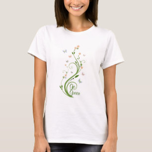 T-shirt Papillons et vigne verte