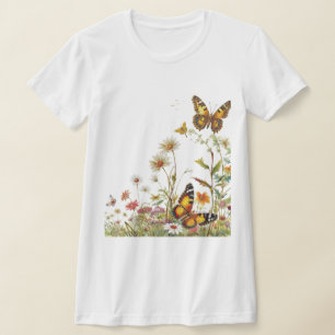 T-shirt Papillons fleur sauvage
