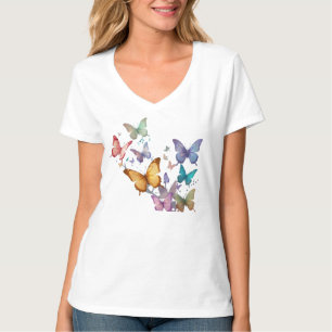 T-shirt Papillons Iridescents Ethérés