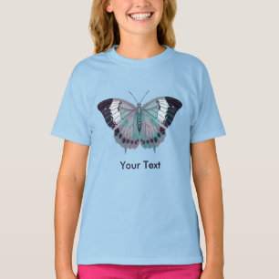 T-shirt Papillons mauve violet rose et turquoise
