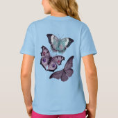 T-shirt Papillons mauve violet rose et turquoise (Dos)