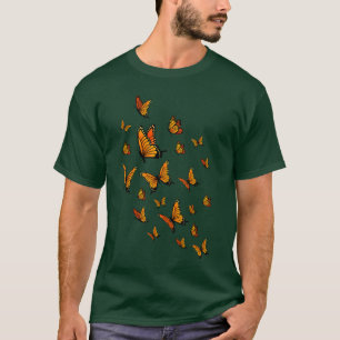 T-shirt Papillons monarques ami famille vintage