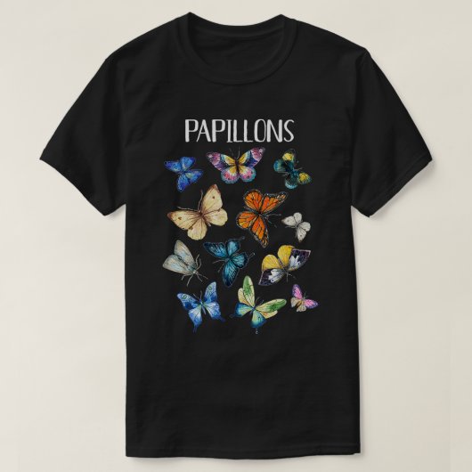 T-shirt Papillons Papillons Papillons Graphique Hommes Fem (Design devant)