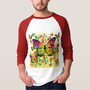 T-SHIRT PAPILLONS PRINTANIERS NATURE COLORÉE