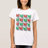 T-shirt Papillons rouges et verts (Devant)