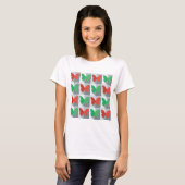 T-shirt Papillons rouges et verts (Devant entier)