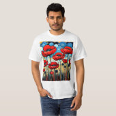 T-shirt Papillons rouges géants 1 (Devant entier)