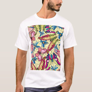 T-shirt Papillons sur les fleurs Vue pré