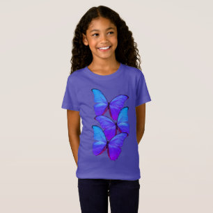 T-Shirt Papillons Tee - shirts pourpres/bleus