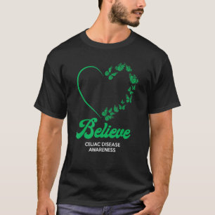 T-shirt Papillons verts Coeur Croire la maladie coeliaque