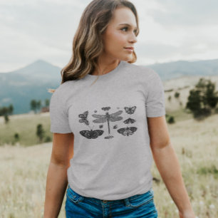 T-shirt Papillons vintages à la mode Dragonfly Bee été