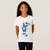 T-Shirt Papillons volants bleus Morpho (Devant entier)