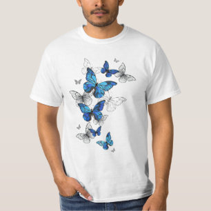 T-shirt Papillons volants bleus Morpho